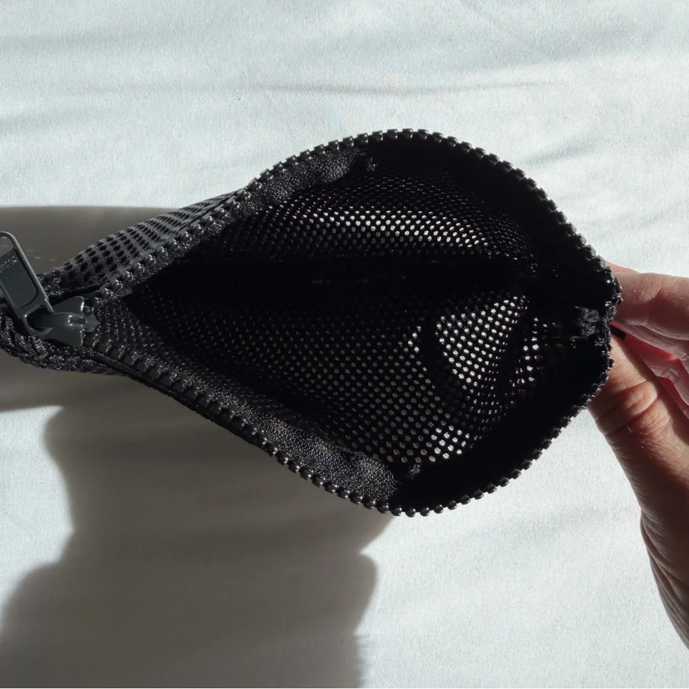 Dagne Dover Air Mesh Black Pouch Wristlet